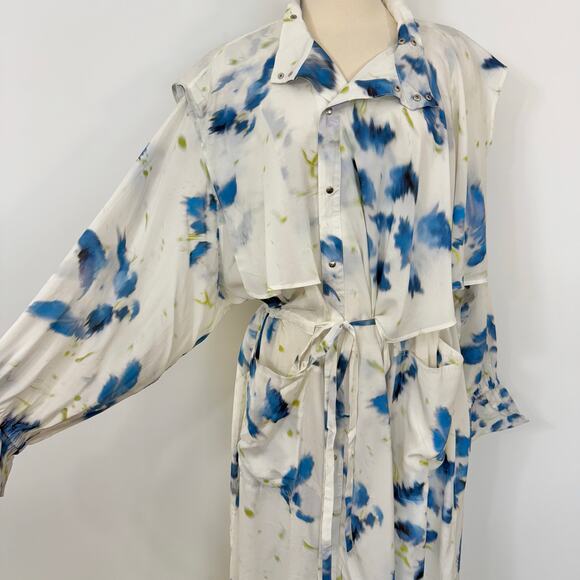 LEMAIRE Floral Print Duster Layered Shirt Dress Midi L - Picture 4 of 16